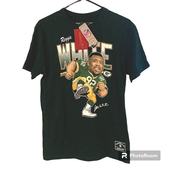 NWT Mitchell & Ness Green Bay Packers Reggie White Throwback T-Shirt Size Medium - Picture 1 of 6